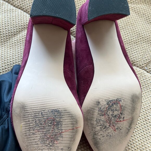 Steve Madden Savy Purple Suede Block Heel Pump Size 8.5M‎ Slip On Shoes - Picture 8 of 10